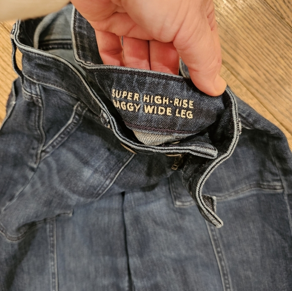 American Eagle Outfitters Womens Super High Rise Baggy Wide Leg Jeans - Picture 5 of 8